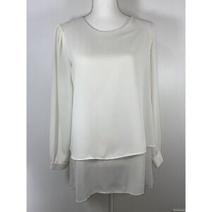 TRISHA TYLER Layered Long Sleeve Open Back Pullover Top L White